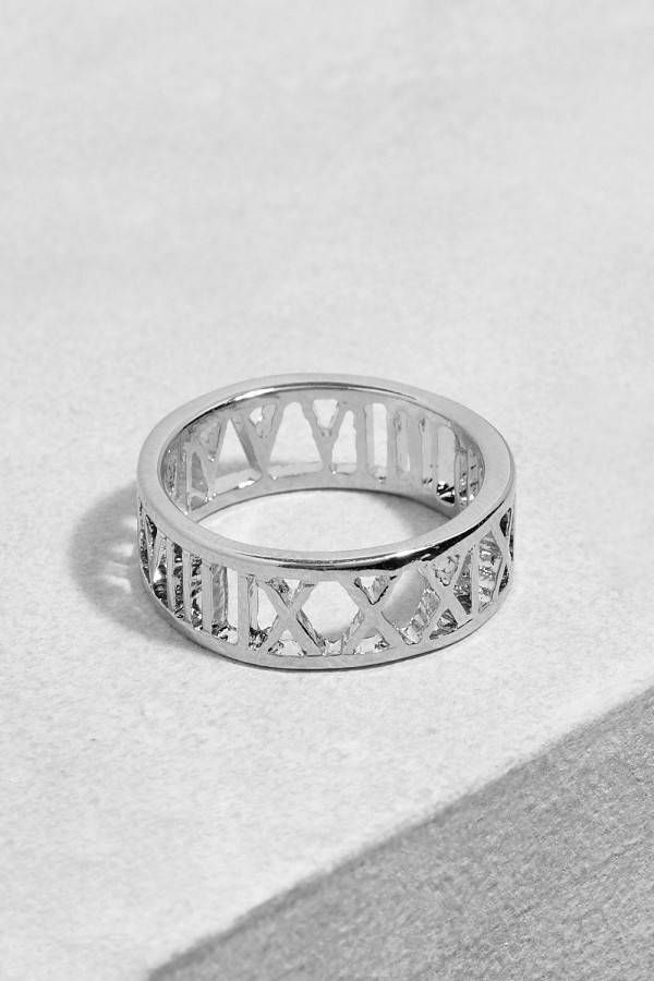boohoo Ring Met Nummers, Silver