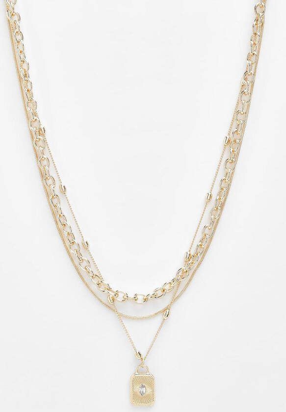 boohoo Sunray Dubbele Ketting Met Hangertje, Gold