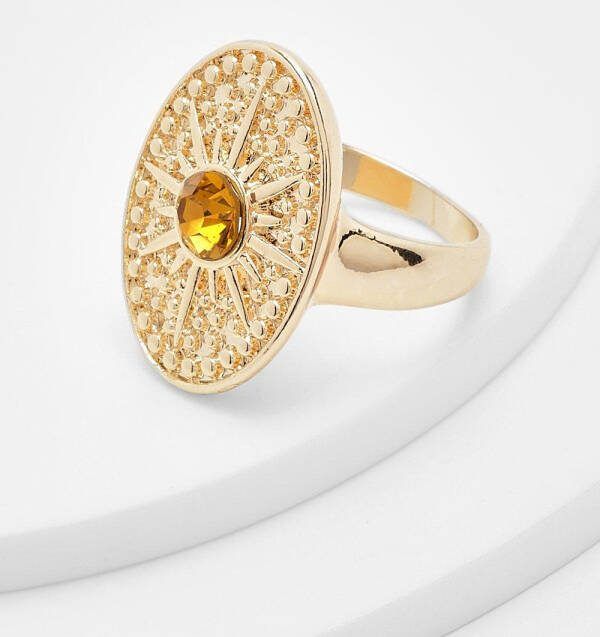 boohoo Sunray Ovale Ring, Gold