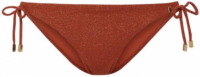 Beachlife Earthy Shimmer bikinislip met lurex en gestrikt detail