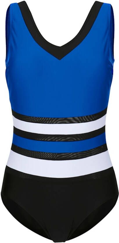 maritim Badpak met meshinzetten Royal blue/Zwart/Wit