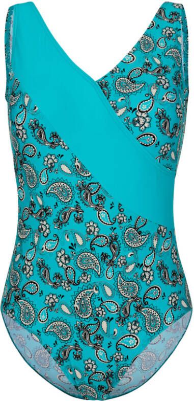 maritim Badpak in wikkellook Turquoise/Zwart