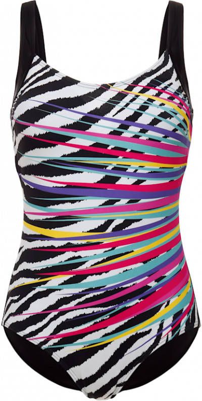 maritim Badpak met aangezette bandjes Zwart/Wit