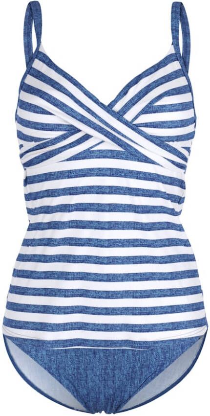 Olympia Tankini Jeansblauw en wit gestreept Blauw