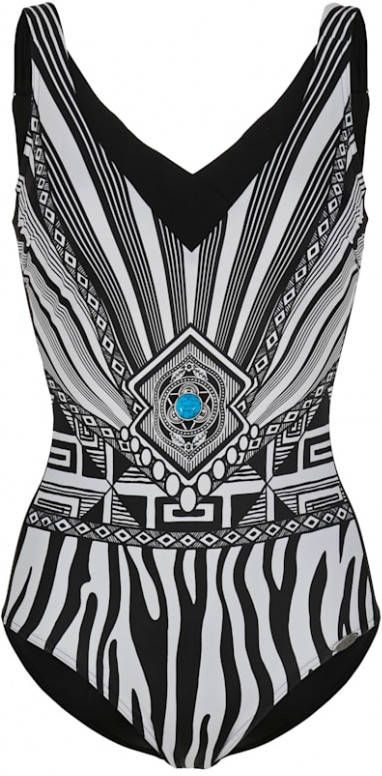 SUNFLAIR Badpak met modieuze print voor Zwart/Wit