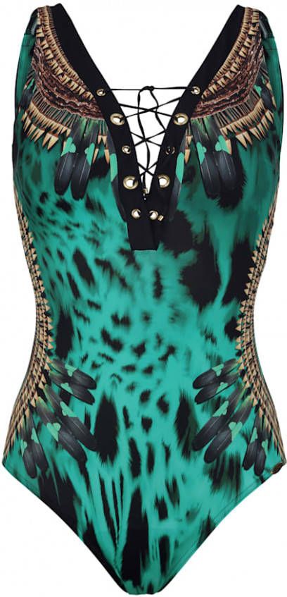 SUNFLAIR Badpak met siervetersluiting Groen