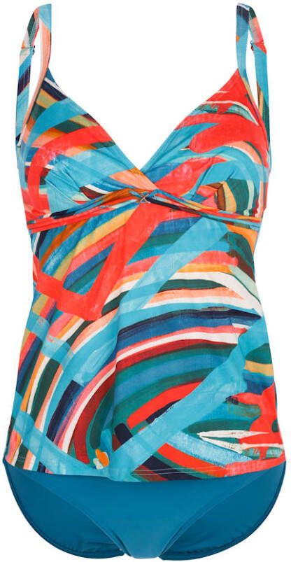 SUNFLAIR Tankini in subtiele wikkellook Turquoise