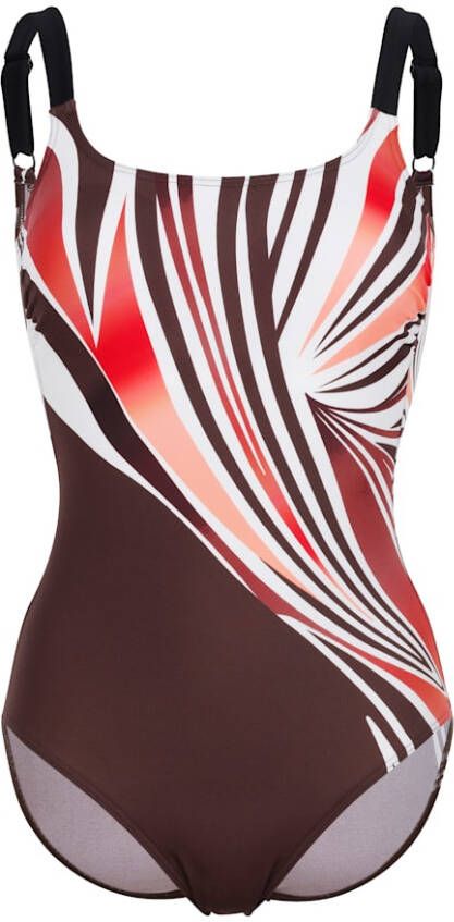 SUNMARIN Badpak met print achter Oranje/Bruin