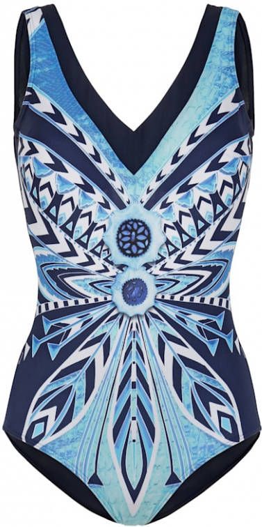 SUNMARIN Badpak met print in harmonieuze kleuren voor Blauw