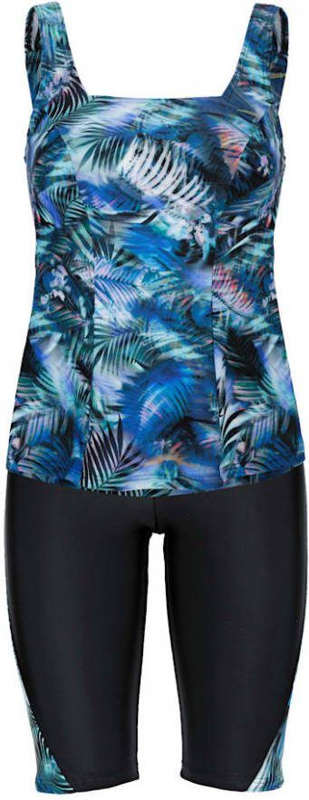 SUNMARIN Tankini met modieus fietsbroekje Zwart/Turquoise