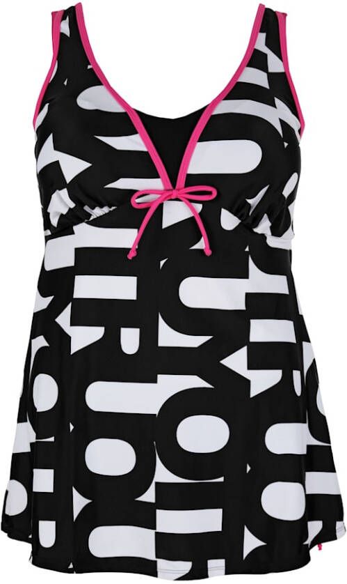 TruYou Tankini met modieuze letterprint Zwart/Wit