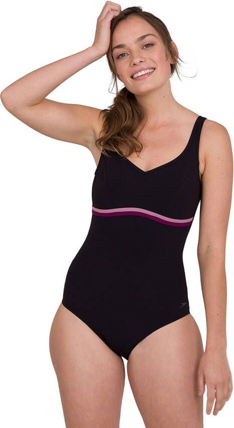 Speedo corrigerend sportbadpak ContourLuxe zwart/roze