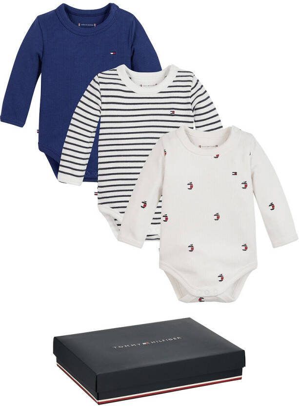 Tommy Hilfiger Set van 3 rompers met lange mouwen