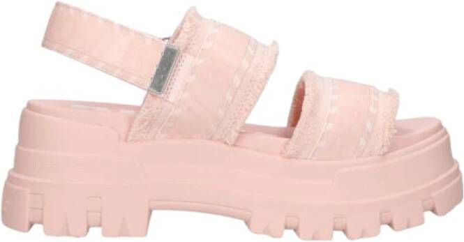 Buffalo Aspha Str Dames Schoenen Pink Textil, Leer
