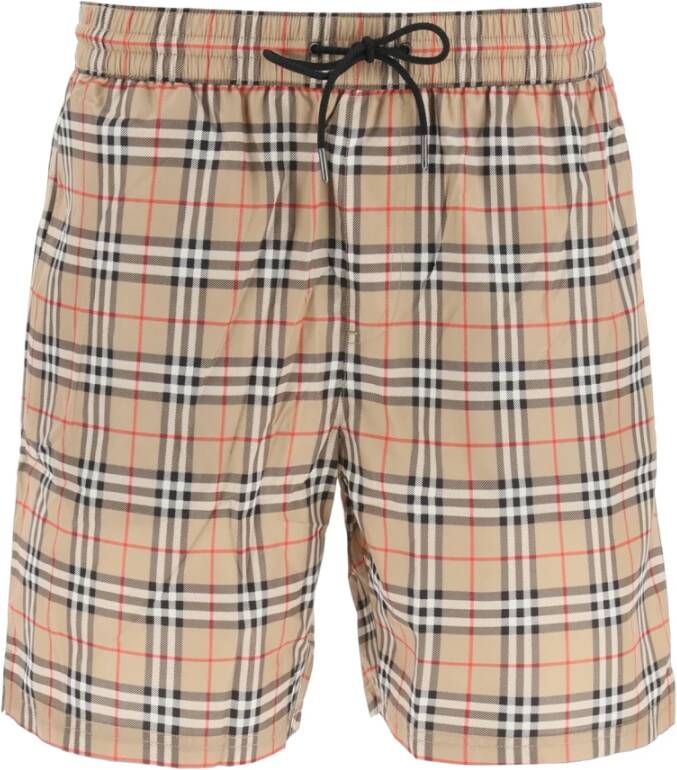 Burberry Gilden Tartan Vintage Swim Trunks , Bruin, Heren