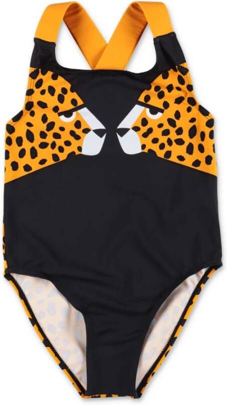 Stella Mccartney Een darmdiepe zwempak bedrukt , Zwart, Dames