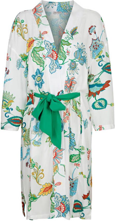 alba moda Strandmantel met zomers bloemendessin Wit