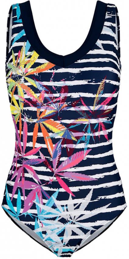 maritim Badpak met een modieuze patronenmix Marine