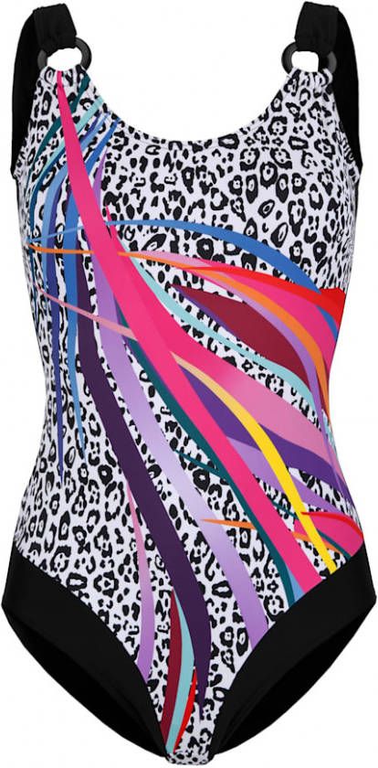 maritim Badpak met een modieuze patronenmix Zwart/Wit