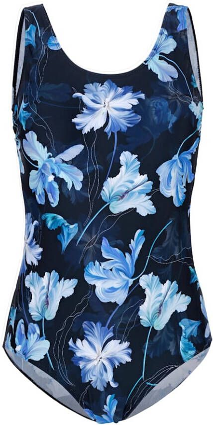 maritim Badpak met modieuze bloemenprint Zwart/Blauw/Turquoise