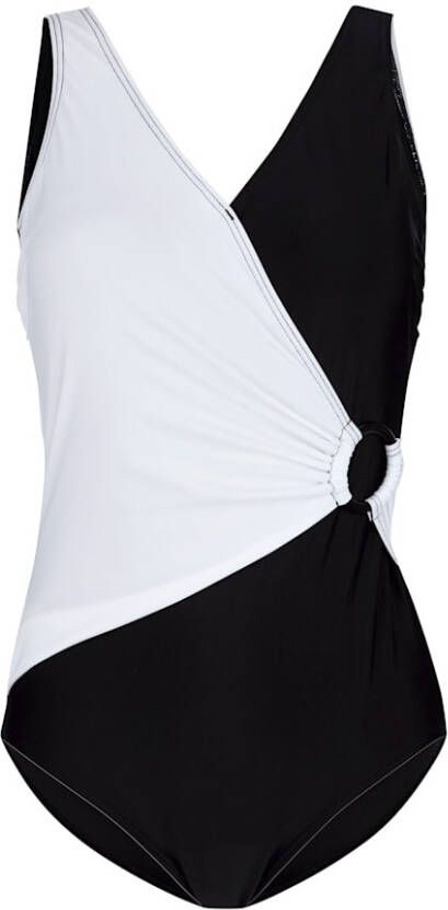 maritim Badpak met siergesp voor Zwart/Wit