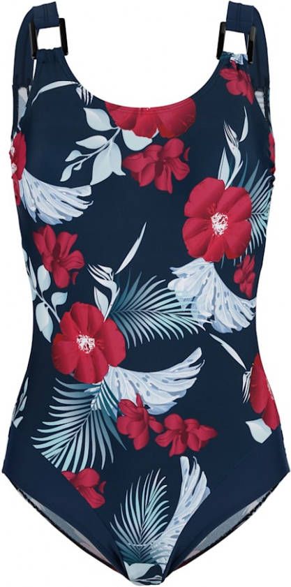 maritim Badpak met siergespen op de bandjes Marine/Rood