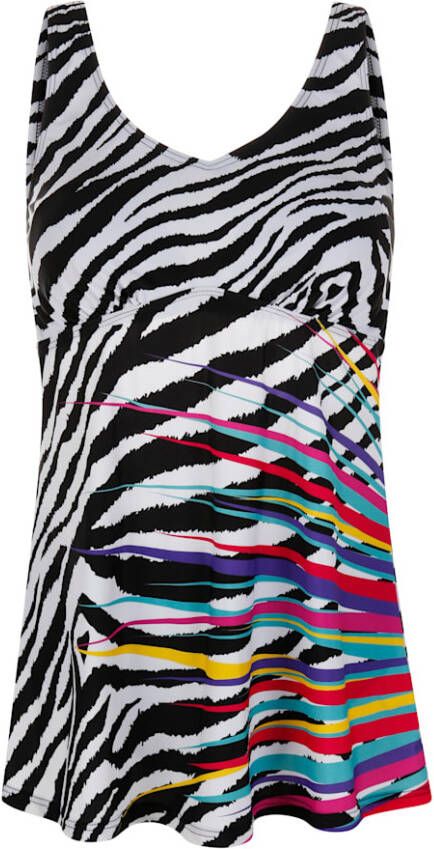 maritim Tankini met kleurrijke print voor Zwart/Wit