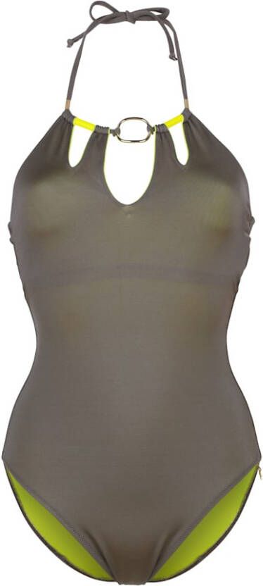 Opera Badpak met extravagante hals Beige