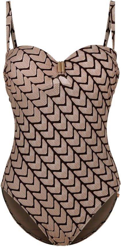 Opera Badpak met modieus dessin Beige