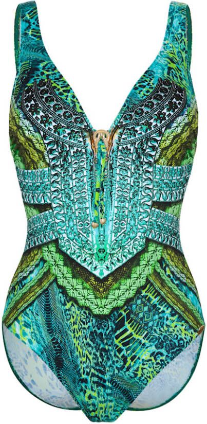 SUNFLAIR Badpak met goudkleurige details Groen