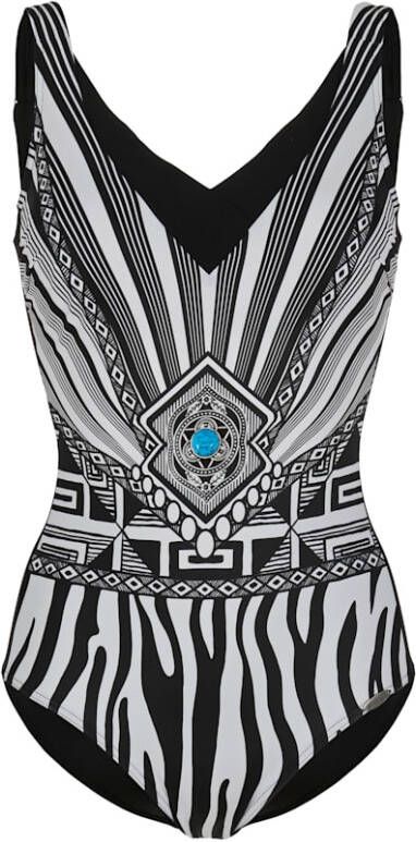 SUNFLAIR Badpak met modieuze print voor Zwart/Wit