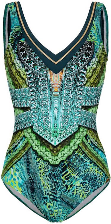 SUNFLAIR Badpak met print voor en achter Groen