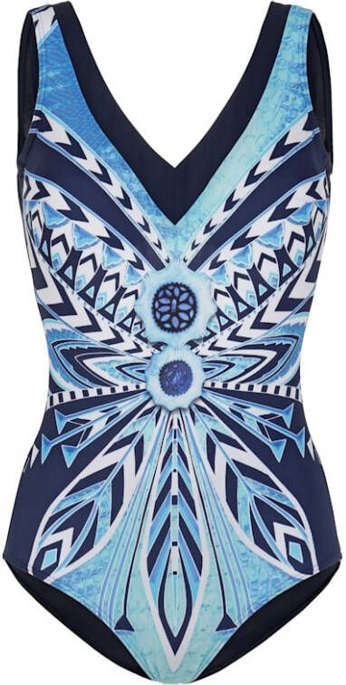 SUNMARIN Badpak met print in harmonieuze kleuren voor Blauw