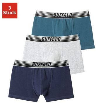 Buffalo Boxershort voor jongens met glans logo band(set, 3 stuks )