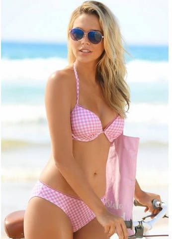 Buffalo Push upbikinitop Geruit met sierrand