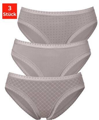 Lascana Bikinibroekje met grafische kant(set, 3 stuks )