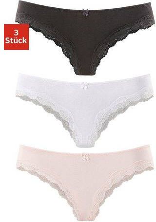 Lascana Brasil slip met fijne kant(set, 3 stuks )
