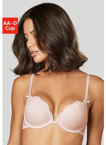 Lascana Push up bh ANTONELLA van gebloemde kant met ingewerkte vullingen