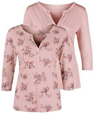 Lascana Shirt met 3/4 mouwen in modieuze blouse look(Set van 2 )