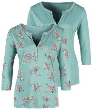 Lascana Shirt met 3/4 mouwen in modieuze blouse look(Set van 2 )
