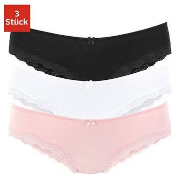 Lascana Slip met fijne kant(set, 3 stuks )