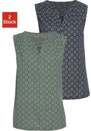 Lascana Strandtop met kleine schouderrimpeling(Set van 2 )