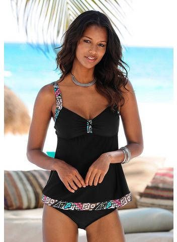Lascana Tankini met gedessineerde inzetten