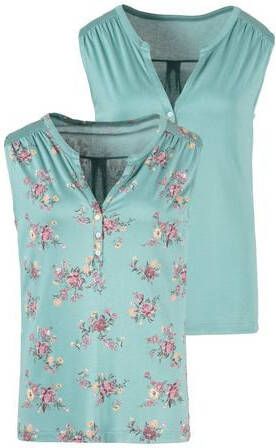 Lascana Tanktop in modieuze blouse look(set, 2 delig, Set van 2 Set van 2 )