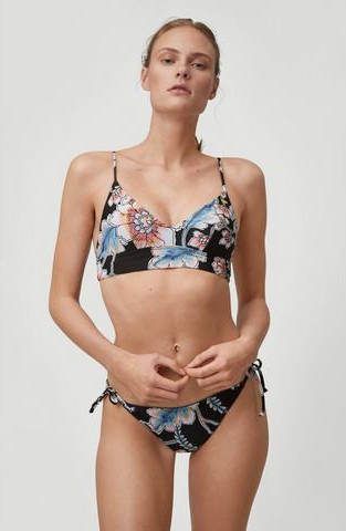 O'Neill Blue gebloemde bikinitop Wave zwart/roze/blauw
