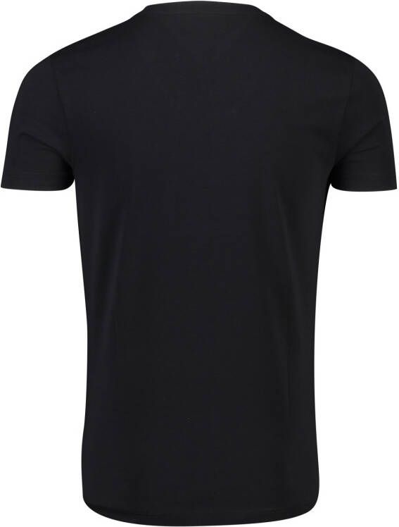 Tommy Hilfiger Slim Fit T Shirt V hals zwart, Effen