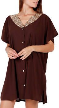 Admas Pareo Strand tuniek shirt Bright Sequins chocolade