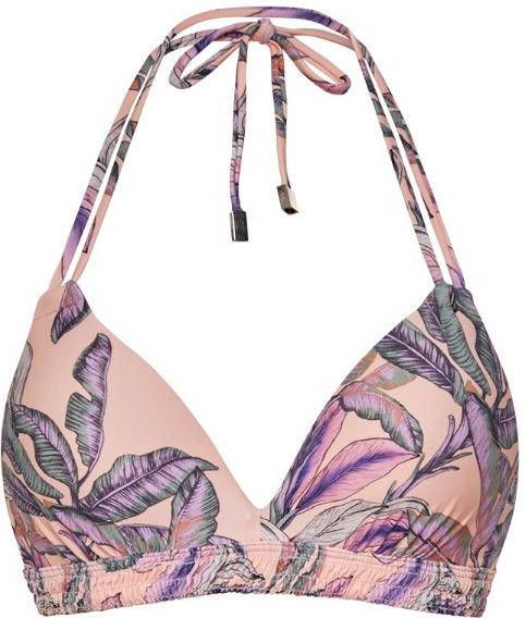 Beachlife Voorgevormde halter bikinitop met print