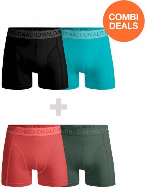 Muchachomalo Heren 2 pack + 2 pack Boxershorts effen