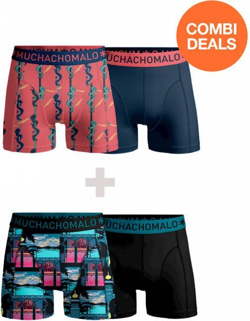 Muchachomalo Heren 2+2 Pack Boxershorts Print/Solid